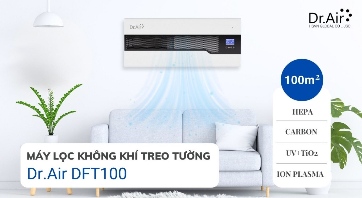 Máy lọc không khí treo tường Dr.Air DFT100