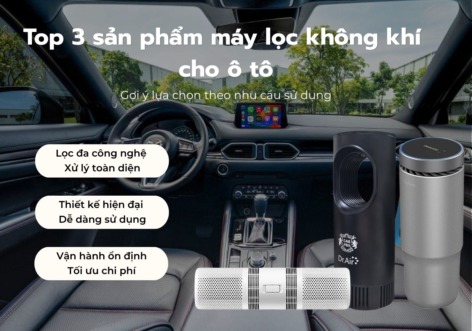 Top 3 máy lọc không khí cho ô tô bán chạy – Nhiều lựa chọn theo nhu cầu và ngân sách